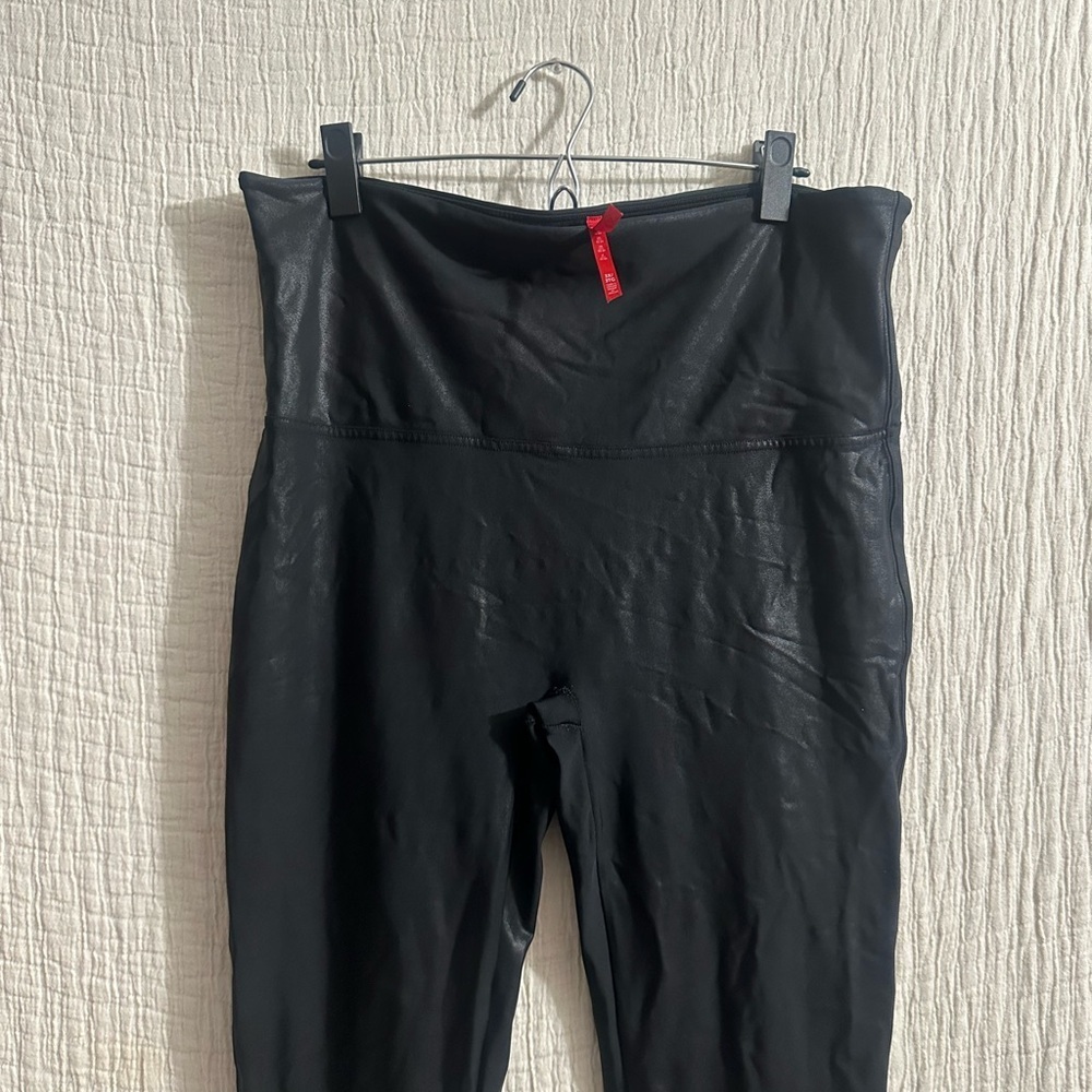 SPANX Black Faux Leather Pants Sz 3x